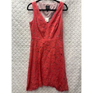 Adrianna‎ Papell Coral Lace Dress Women's Elegant Cocktail Wedding Guest Size 8